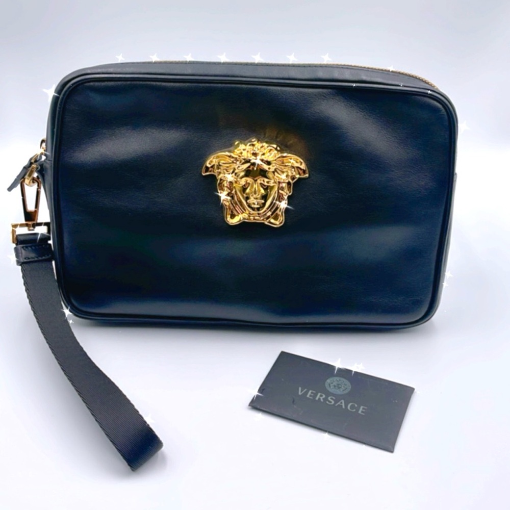 Versace Pouch wristlet, gold Medusa